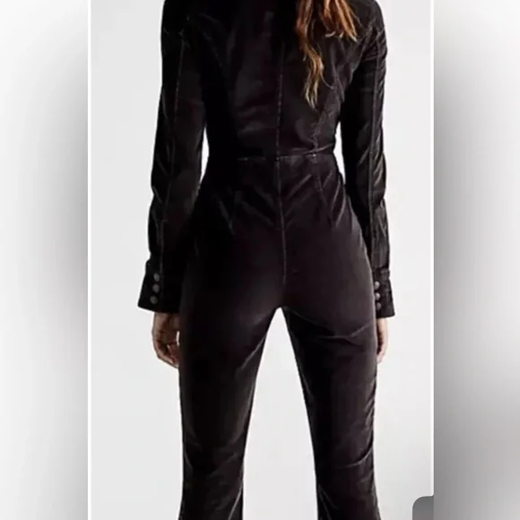 FREE PEOPLE We the Free Jayde Cord Flare Jumpsuit / Black - Picture 5 of 8